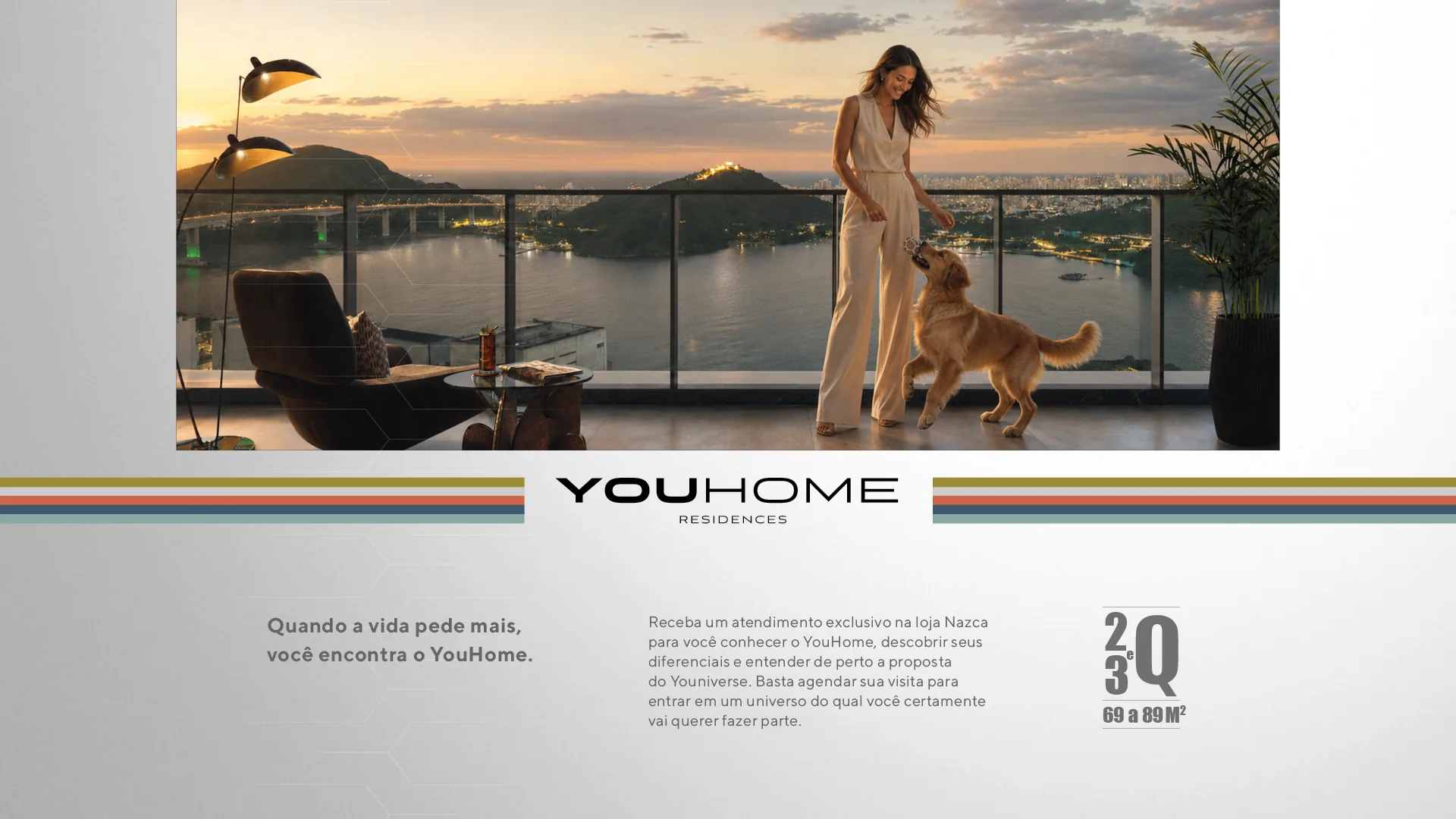 YouHome Residences no Youniverse: 2 e 3 quartos de 69 a 89 m², com atendimento exclusivo na loja Nazca